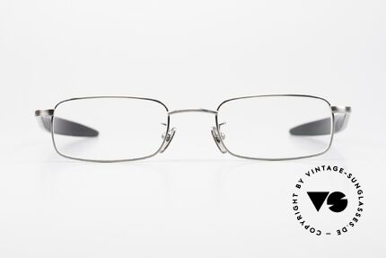 Lunor Cigar 533 AS Rare Brille Eckig Antik Silber, Fassung mit Azetatbügeln und Pads aus reinem Titan, Passend für Herren und Damen