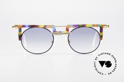 Cazal 745 Markante 90er Sonnenbrille, tolle Kombination von Formen, Farben & Materialien, Passend für Herren und Damen