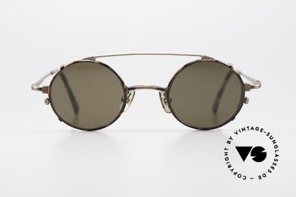Freudenhaus Tori Kleine Runde Brille Clip On, exzellent gemachter Metall-Rahmen; made in Japan, Passend für Herren und Damen