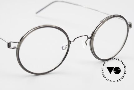 Lindberg Harley Air Titan Rim Runde Brille Damen & Herren, ungetragenes Einzelstück + original Lindberg Magnet-Etui, Passend für Herren und Damen