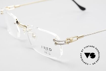 Fred Orcade Eckige Randlos Brille Segler, Bügel sind gedreht wie ein Segeltau; MUSS für Segler!, Passend für Herren