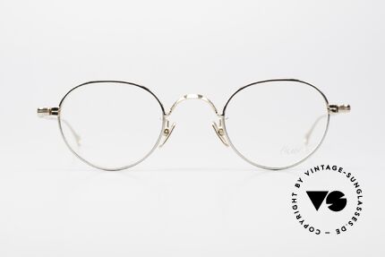 Lunor V 107 Runde Brille Panto Bicolor BC, bicolor = 22kt vergoldete & platin-plattierte Teile, Passend für Herren und Damen