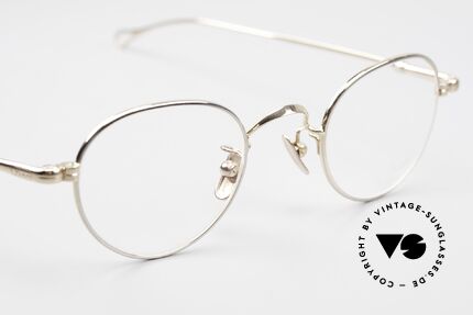 Lunor V 107 Runde Brille Panto Bicolor BC, absolute Top-Qualität: Nasenpads aus reinem Titan, Passend für Herren und Damen