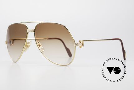Cartier Grand Pavage Juwelen Sonnenbrille 18kt Gold, Vendôme 'GRAND PAVAGE' der Cartier "Joaillerie' Serie, Passend für Herren