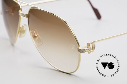Cartier Grand Pavage Juwelen Sonnenbrille 18kt Gold, Echtgold-Fassung (18kt / 750) mit gefassten Diamanten, Passend für Herren