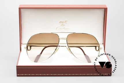 Cartier Grand Pavage Juwelen Sonnenbrille 18kt Gold, Größe: large, Passend für Herren