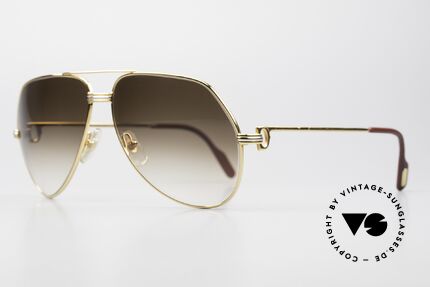 Cartier Vendome LC - L Rare 80er Luxus Sonnenbrille, dieses Modell mit LC-Dekor in LARGE Größe 62-14, 140, Passend für Herren