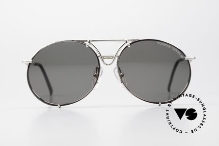 Porsche 5661 Echte 90er Sonnenbrille Rund, Gläser in braun-Verlauf und grün (2x 100% UV Schutz), Passend für Herren und Damen