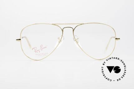 Ray Ban Large Metal B&L USA Brille Deep Groove, die Pilotenbrille schlechthin in Größe 58/14mm, Passend für Herren und Damen