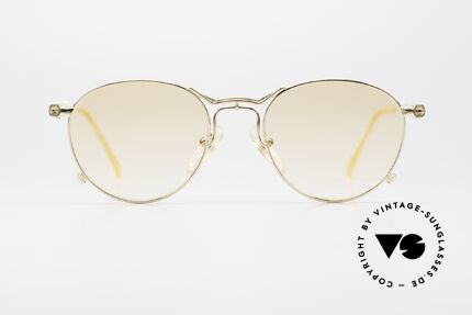 Jean Paul Gaultier 55-2177 Vergoldete Sonnenbrille 90er, vergoldete Fassung mit edlen Gläsern in orange-Verlauf, Passend für Herren und Damen