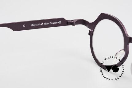 Theo Belgium Asia Runde Designerbrille Unisex, die Vollrandfassung kann beliebig verglast werden, Passend für Herren und Damen