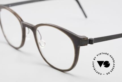 Lindberg Horn 1818 Büffelhorn Titanium Fassung, absoluter Luxus, denn jedes Horn-Modell ist einzigartig, Passend für Herren