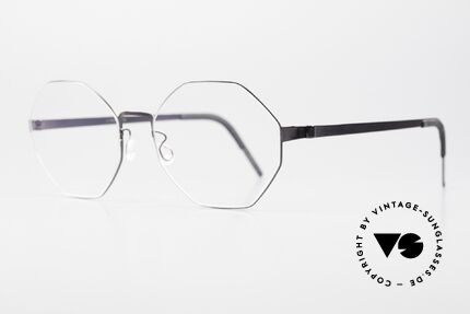 Lindberg 9609 Strip Titanium Achteckige Titanium Brille, federleicht und dennoch sehr stabil und sehr langlebig, Passend für Herren und Damen