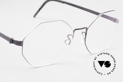 Lindberg 9609 Strip Titanium Achteckige Titanium Brille, ungetragenes Designerstück + orig. Lindberg Hartetui, Passend für Herren und Damen