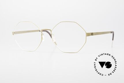 Lindberg 9609 Strip Titanium Achteckige Brille Mattgold Details