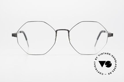 Lindberg 9609 Strip Titanium Damenbrille Herrenbrille 8eck, Mod. 9609, Gr 53/18, col PU9 (schwarz poliert / karbon), Passend für Herren und Damen