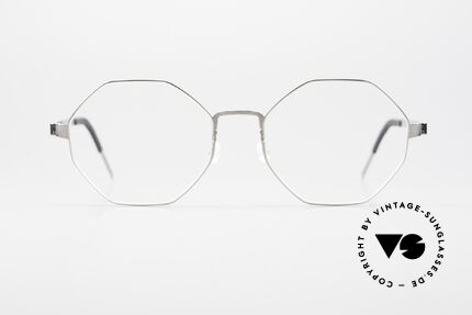 Lindberg 9609 Strip Titanium Achteckige Brille Titanium, unisex Modell 9609, Gr. 53/18, col P10 (silber poliert), Passend für Herren und Damen
