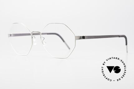 Lindberg 9609 Strip Titanium Achteckige Brille Titanium, federleicht und dennoch sehr stabil und sehr langlebig, Passend für Herren und Damen