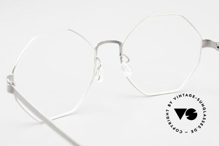 Lindberg 9609 Strip Titanium Achteckige Brille Titanium, Titan-Fassung kann natürlich beliebig verglast werden, Passend für Herren und Damen