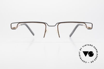 Theo Belgium Mousseline Nylor Brille Halb Rahmenlos, Modell der 'Potatoes Metal' Serie von Theo Belgium, Passend für Herren und Damen