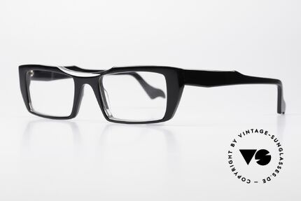 Theo Belgium Galbier Azetat Brille Damen & Herren, dennoch zeitlos, da in klassisch schwarz koloriert, Passend für Herren und Damen