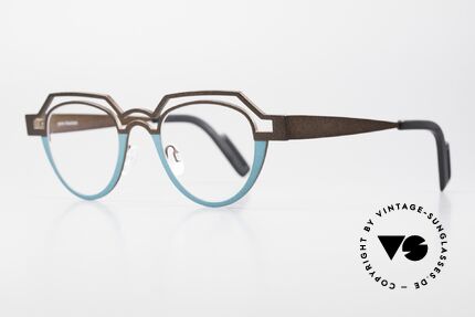 Theo Belgium Percé Panto Designerbrille Titanium, eines tolles Designerstück und echter Hingucker, Passend für Herren und Damen