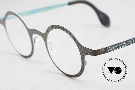 Theo Belgium Mille 64 Runde Brille Punkte-Muster, das gepunktete Muster macht die Brille lebendig, Passend für Herren und Damen