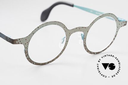 Theo Belgium Mille 64 Runde Brille Punkte-Muster, ungetragen; wie alle unsere vintage Theo Brillen, Passend für Herren und Damen