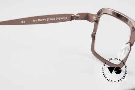 Theo Belgium Throwie Damenbrille Herrenbrille Eckig, die Metall-Fassung kann beliebig verglast werden, Passend für Herren und Damen