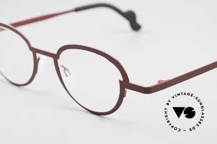 Theo Belgium Move Designerbrille Rund Metallic, in Farbcode: 763 (weinrot metallic); Größe Large, Passend für Herren und Damen