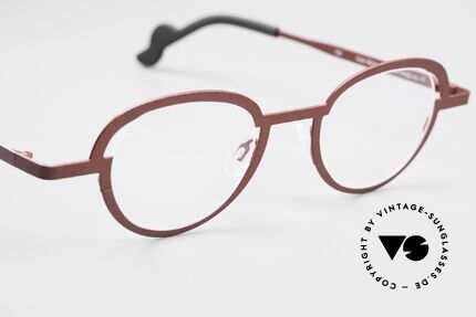 Theo Belgium Move Designerbrille Rund Metallic, ungetragen (wie alle unsere vintage Theo Brillen), Passend für Herren und Damen