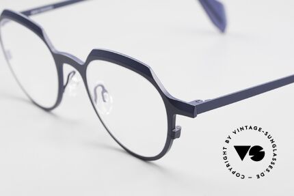 Theo Belgium Obus Panto Designerbrille Titanium, Größe 46-19; col. 353 (marineblau & dunkelblau), Passend für Herren und Damen