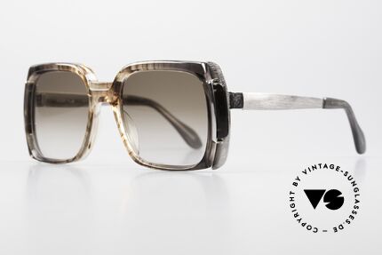 Neostyle Mondial 30 70er Old School Vintage Brille, bräunlich-transparent und gebürstete Metallbügel, Passend für Herren