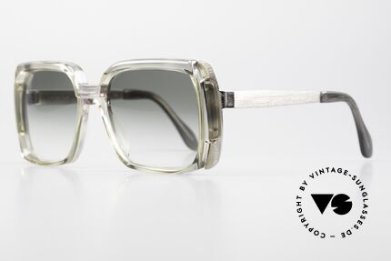 Neostyle Mondial 30 70er Old School Sonnenbrille, grünlich-transparent mit gebürsteten Metallbügeln, Passend für Herren