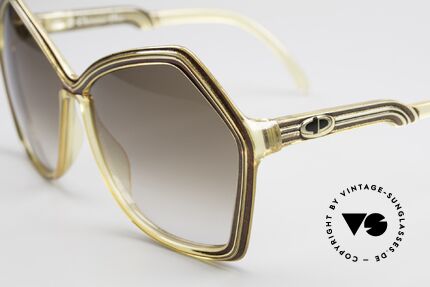 Christian Dior 2127 XL 70er Damen Sonnenbrille, fünfeckige Verlaufsgläser mit 100% UV Schutz, Passend für Damen