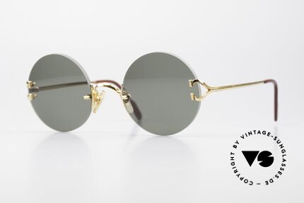 Cartier Madison Limited Limitierte Edition in Large, edle runde Cartier Luxus-Sonnenbrille von 1997, Passend für Herren und Damen
