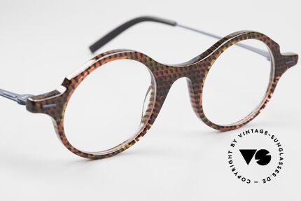 Theo Belgium Brambor Azetat Metall Designerbrille, ungetragen; wie alle unsere vintage Theo Brillen, Passend für Herren und Damen