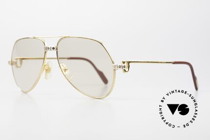 Cartier Vendome Santos - S 80er Sonnenbrille Automatikglas, Santos-Dekor (3 Schrauben): KLEINE Größe 56-14, 130, Passend für Herren und Damen