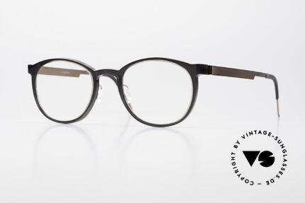 Lindberg 1032 Acetanium Unisex Designer Brille Panto, zeitlose LINDBERG Acetanium Fassung in braun-grau, Passend für Herren und Damen