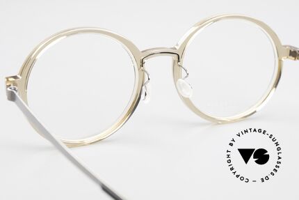 Lindberg 1174 Acetanium Runde Designer Brille, ungetragenes Designerstück mit original Lindberg Etui, Passend für Herren und Damen