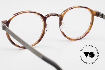 Lindberg 1014 Acetanium Runde Designer Brille Panto, ungetragenes Designerstück mit original Lindberg Etui, Passend für Herren und Damen