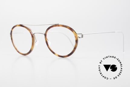 Lindberg Teitur 46 Air Titan Rim Pantobrille Mit Oberbalken, Innenrand = in SCHILDPATT, Größe 46/25, Bügel 145mm, Passend für Herren und Damen