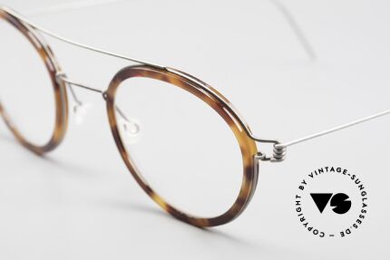 Lindberg Teitur 46 Air Titan Rim Pantobrille Mit Oberbalken, markant veredelte Air Titanium Version mit Azetat-Rand, Passend für Herren und Damen