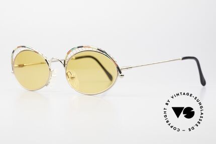 Casanova TSC1 80er Kunst Brillenfassung, mit goldenen Kugeln am Ende des "Wimpern-Dekors", Passend für Damen