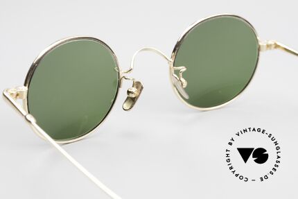 Lunor V 110 Runde Sonnenbrille Vergoldet, Größe: medium, Passend für Herren und Damen