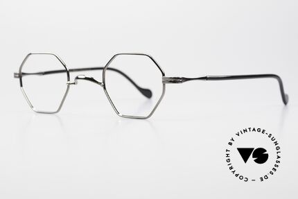 Lunor II A 11 Achteckige Fassung Gunmetal, sehr seltenes Modell "11"; achteckige Brillenfassung, Passend für Herren und Damen