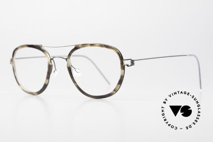 Lindberg William Air Titan Rim Panto Brille Damen & Herren, markant veredelte Air Titanium Version mit Azetat-Rand, Passend für Herren und Damen