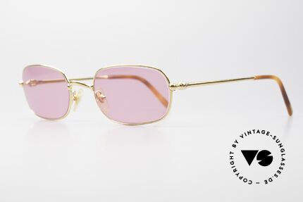 Cartier Deimios Pinke Sonnenbrille Vergoldet, 22kt vergoldete Fassung mit neuen pinken Gläsern, Passend für Herren und Damen