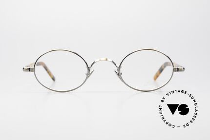 Lunor VA 100 Ovale Lunor Brille Antik Gold, Edelstahl Fassung mit Acetat-Bügeln; Antik Gold, Passend für Herren und Damen