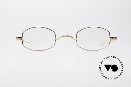 Lunor I 16 Telescopic Brillenklassiker Schiebebügel, interessante Brillenform: gold- & platin-plattiert, Passend für Herren und Damen